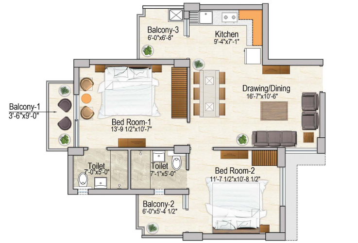 flat 1